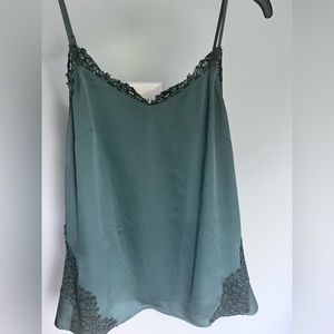 Banana Republic camisole satin green lace